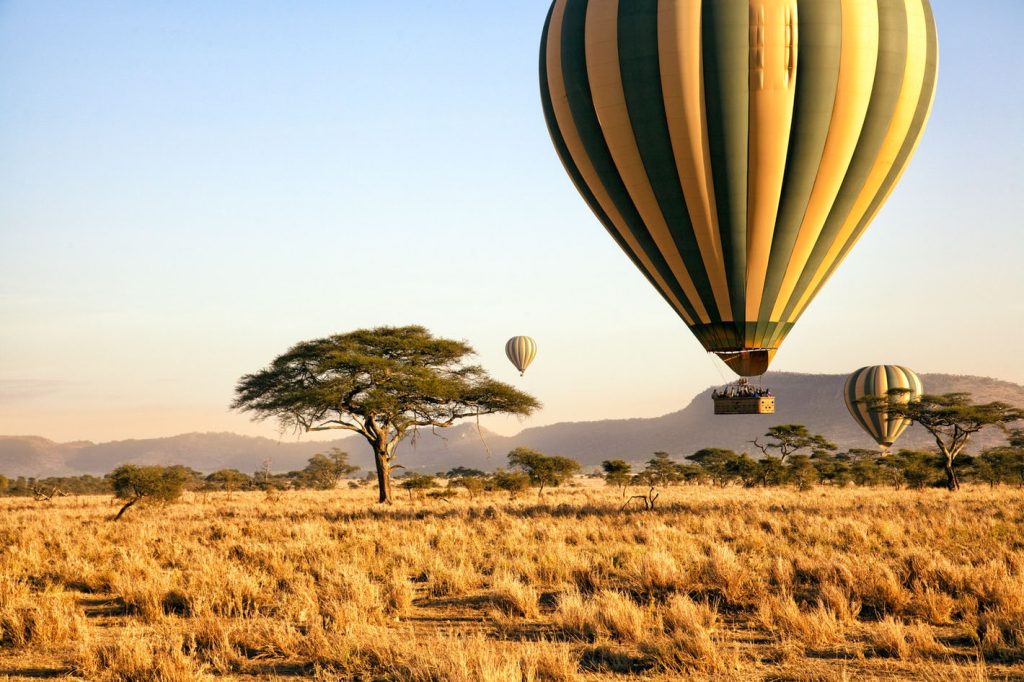 Hot air balloon flight in Tarangire