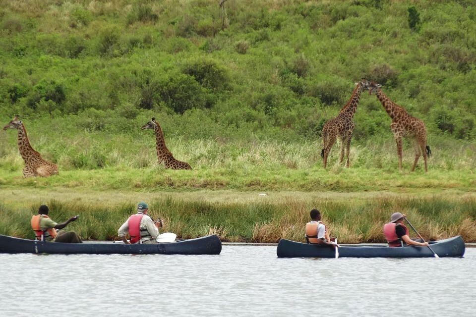 Canoeing on Momella Lakes